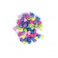 Craft Factory Plastic Heart Shape Pony Craft Beads Assorted Colours