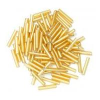 Craft Factory Glass Bugle Beads Gold