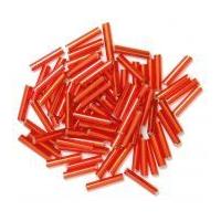 craft factory glass bugle beads red