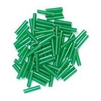 craft factory glass bugle beads green