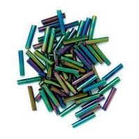 Craft Factory Glass Bugle Beads Rainbow