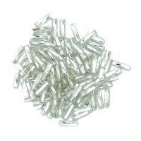 Craft Factory Twisted Glass Bugle Beads Silver