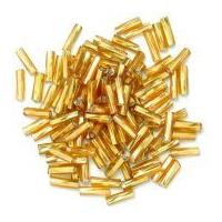 Craft Factory Twisted Glass Bugle Beads Gold