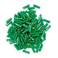 Craft Factory Twisted Glass Bugle Beads Green