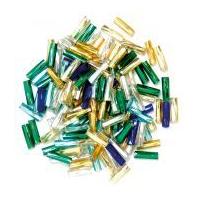 craft factory twisted glass bugle beads multi