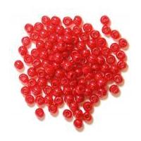 Craft Factory Round Plastic Pearl Beads Red