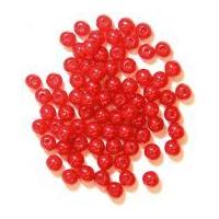 Craft Factory Round Plastic Pearl Beads Red