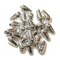 Craft Factory Oval Drop Plastic Pearl Beads Silver