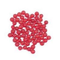 Craft Factory Round Glass Beads Red
