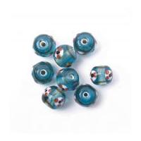 craft factory fancy glass lamp beads ice blue