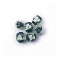 Craft Factory Fancy Glass Lamp Beads Black