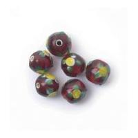 Craft Factory Fancy Glass Lamp Beads Burgundy