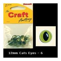 Craft Factory Cat & Toy Safety Craft Eyes 12mm Green