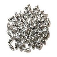 Craft Factory Oval Plastic Pearl Beads Silver