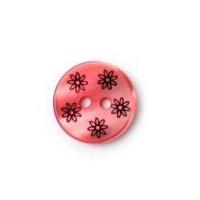 Crendon Daisy Print Round Buttons Mid Pink