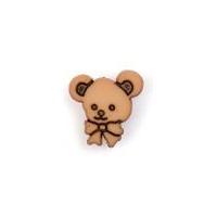 Crendon Teddy Face with Bow Buttons Brown