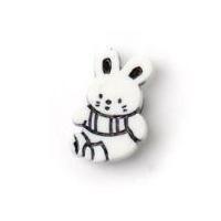 Crendon Cute Bunny Shape Shank Buttons White