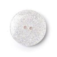 Crendon Round 2 Hole Glitter Buttons White