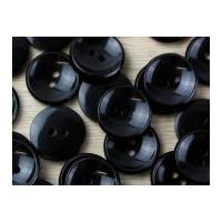 Crendon Round 2 Hole Rimmed Plastic Buttons Black