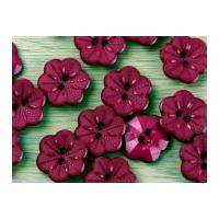 crendon detailed flower shaped plastic buttons cerise pink