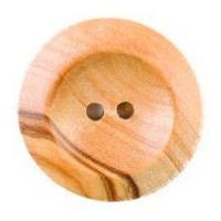 Crendon Round 2 Hole Natural Wood Buttons 30mm Beige