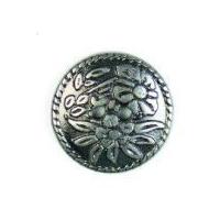Crendon Embossed Floral Metal Buttons 20mm Silver