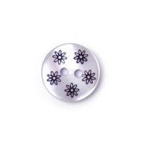 Crendon Daisy Print Round Buttons Royal Blue