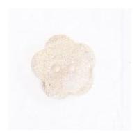 Crendon Glitter Flower Shape Buttons Cream