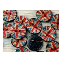 Crendon Round Abstract Union Jack Print Buttons Rustic