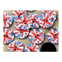 Crendon Round Abstract Union Jack Print Buttons Bright