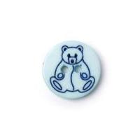 crendon 2 hole teddy bear drawing buttons light blue