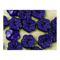 crendon detailed flower shaped plastic buttons purple