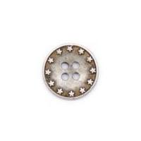 Crendon Metal 4 Hole Star Jeans Buttons 18mm Silver