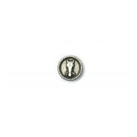 crendon horse head metal shank buttons 23mm silver