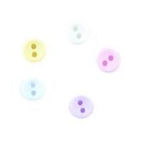 Crendon Tiny 2 Hole Round Buttons 6mm Pastel Assortment