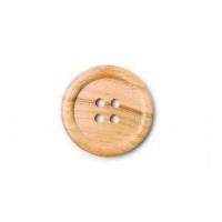 Crendon Rimmed Large Natural Wood Buttons 50mm Beige