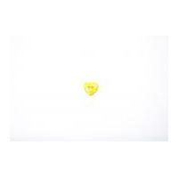 Crendon Polka Dot Print Heart Buttons 15mm Yellow/White