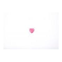 Crendon Polka Dot Print Heart Buttons 15mm Pink/White