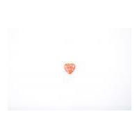 Crendon Polka Dot Print Heart Buttons 15mm Orange/White