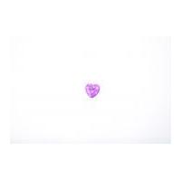 crendon polka dot print heart buttons 15mm purplewhite