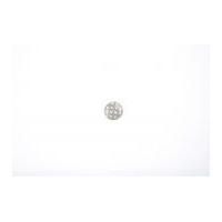 Crendon Polka Dot Print Round Buttons 15mm Grey/White