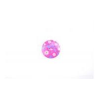 Crendon Round Floral Print Buttons 34mm Purple/Pink