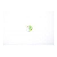 Crendon Round Floral Patterned Buttons 20mm Green/Pearl