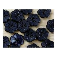 crendon detailed flower shaped plastic buttons navy blue