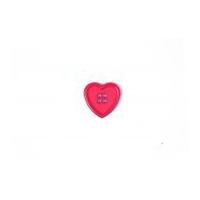 Crendon Plastic Heart Shape Buttons Red