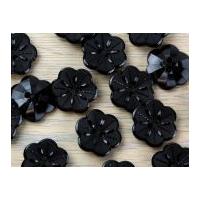 crendon detailed flower shaped plastic buttons black