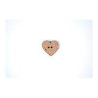 Crendon Heart Shaped Wood Buttons Brown