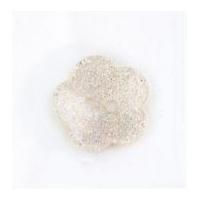 Crendon Glitter Flower Shape Buttons Clear/Silver