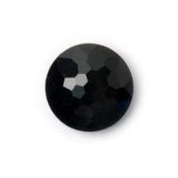 Crendon Round Faceted Shank Buttons Black