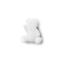 crendon teddy with bow shank buttons 16mm white